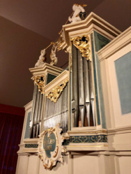 Bruestungspositiv von Gottfried Silbermann, ursprünglich Hilbersdorf 1724, heute in Leipzig, Foto: Musikinstrumentenmuseum der Universitaet Leipzig, Veit Heller