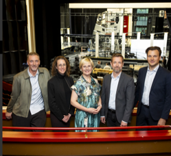 Das Leitungsteam der Deutschen Oper am Rhein (v.l.n.r.): Raphaël Coumes-Marquet, Bridget Breiner, Alexandra Stampler-Brown, Marwin Wendt, Vitali Alekseenok. Foto: Anne Orthen