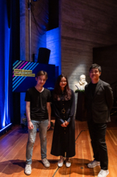 Die drei Finalisten des Joseph Joachim Wettbewerbs: Jacques Forestier, Angela Chan und Jyumin Park, Foto: Stiftung Niedersachsen, Helge Krueckelberg