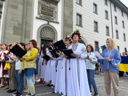 Flashmob mit Beethovens Ode an die Freude zur Ukraine-Konferenz in Luzern, Foto: Emma Farge