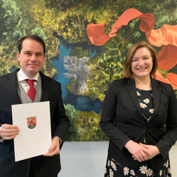 Intendant Beat Fehlmann und Kulturministerin Katharina Binz, Foto: MFFKI