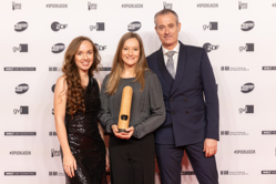 Opus Klassik für die Tonhalle Düsseldorf (v.l.n.r.): Lea Brueckner, Maja Plueddemann, Intendant Michael Becker. Foto: Monique Wuestenhagen