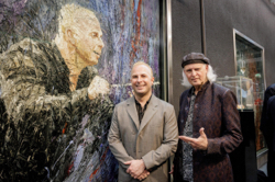 Yannik Nezet-Seuin und der Maler Oliver Jordan vor dem Porträt des Dirigenten, Foto: Holger Jacoby